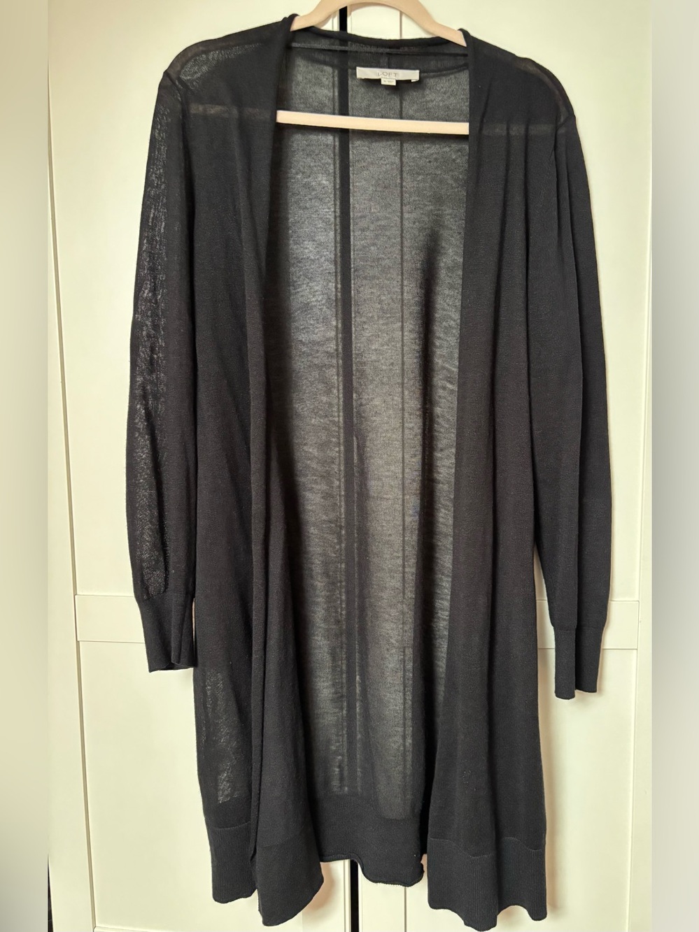 LOFT Lightweight Black Open-Front Women's Cardigan Sweater